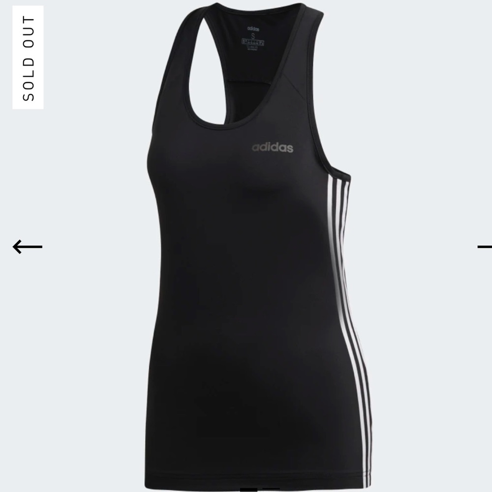 Adidas Women’s Design 2 Move 3-Stripes Racerback Tank Top Size Small - Picture 1 of 8